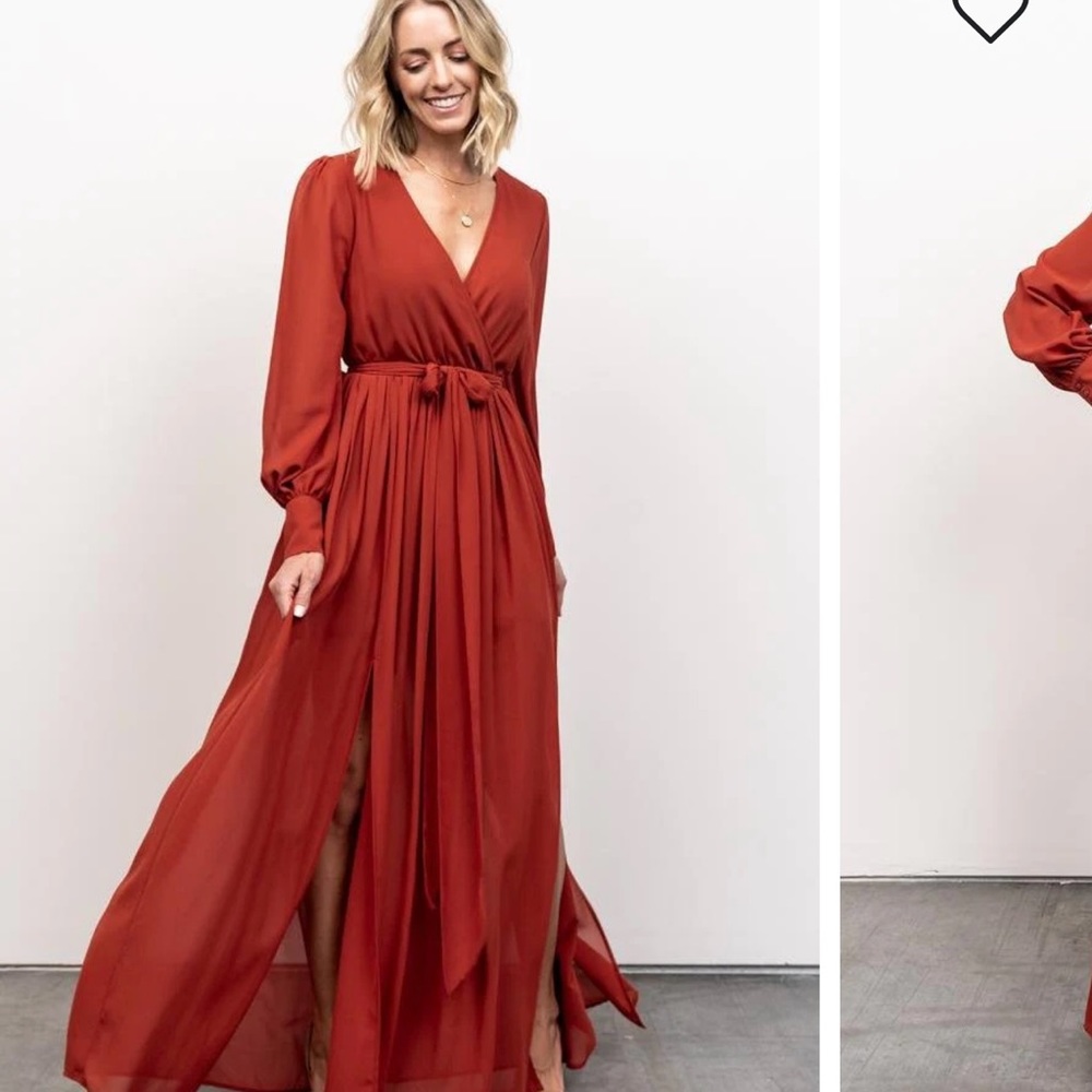 Elegant Rust Maxi Dress
